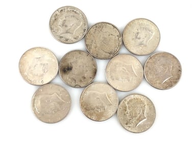 (10) 1964 Kennedy Half Dollars 90% Silver