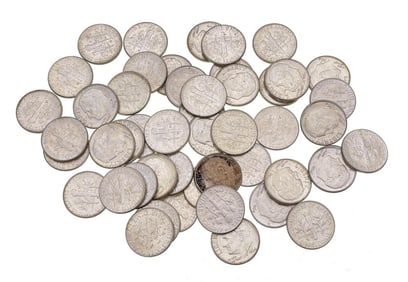 (50) Random Date 90% Silver Roosevelt Dimes