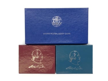 1986-1982-1982 SOL Proof Dollar-2 Wash. Halves