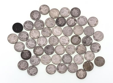 (50) Random Date Roosevelt Dimes 90% Silver