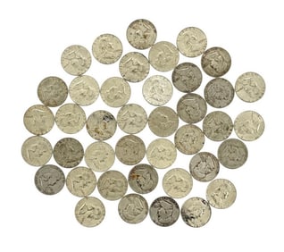 (40) Random Date/Grade Franklin Half Dollars