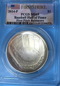2014 P MS 69 PCGS BB HOF Dollar