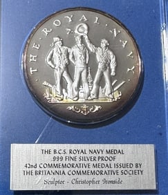 Royal Navy .999 Silver Proof BCS LTD 41.e grams SI