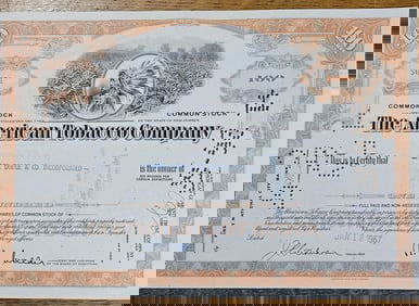 1967 American Tobacco Co. Stock Certificate
