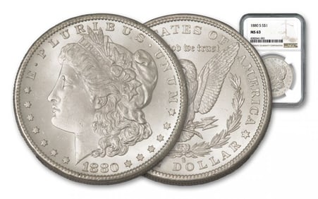 1880 s MS 63 NGC Morgan Silver Dollar