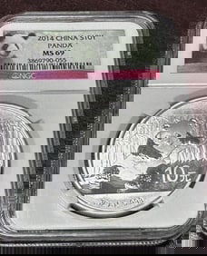 2014 MS 69 NGC - 10 Yuan Panda Silver Bullion