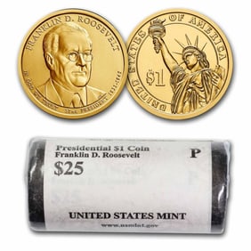 2014 -P-FD Roosevelt Presidential Dollar Roll $25