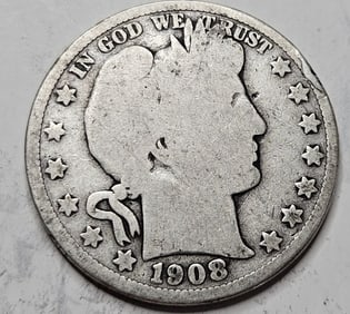 1908 o Barber Half Dollar - $27 CPG