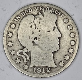 1912 S Barber Half Dollar - $29 CPG