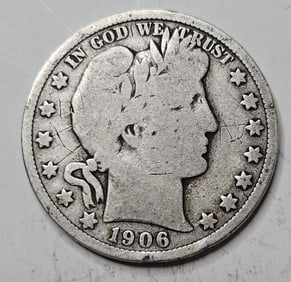 1906 D Barber Half Dollar