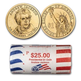 2008 P A. Jackson Presidential $25 Roll
