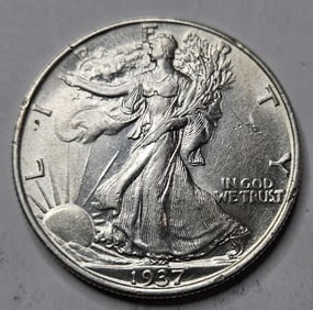 1937 AU Grade Walking Liberty half Dollar