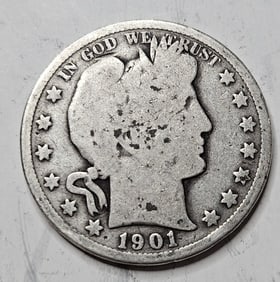 1901 P Barber Half Dollar