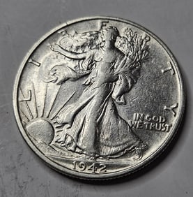 1942 s XF-AU Walking Liberty Half Dollar