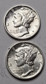1944 s- 1945 s BU Grade Mercury Dime Lot