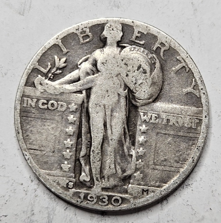1930 S Standing Liberty Quarter: Item is the item in the image - Bidder is responsible for all value and grade determination - Please review all terms and conditions prior to placing any bids- All bids are an agreement to all terms -