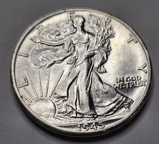 1945 D BU Grade - Walking Liberty Half - $39 CPG