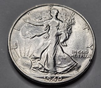 1940 s AU Grade Walking Liberty Half Dollar