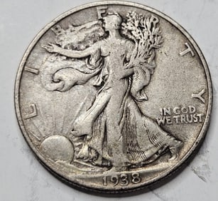 1938 P Natural XF Walking liberty Half-$48 CPG