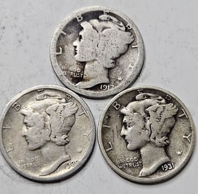 1917-1920d-1931d (better) Mercury Dime Lot