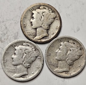 1918-1924s-1918d Mercury Dime Lot