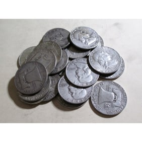 (20) Random Date Franklin Half Dollars $10 FV