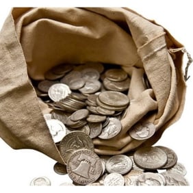 Canvas Bank Dealers Bag of $100 FV 90% Silver