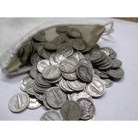 (350) Random Date Mercury Dimes in Canva Bag