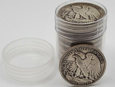 (20) Random Date Walking Liberty Halves in Tube
