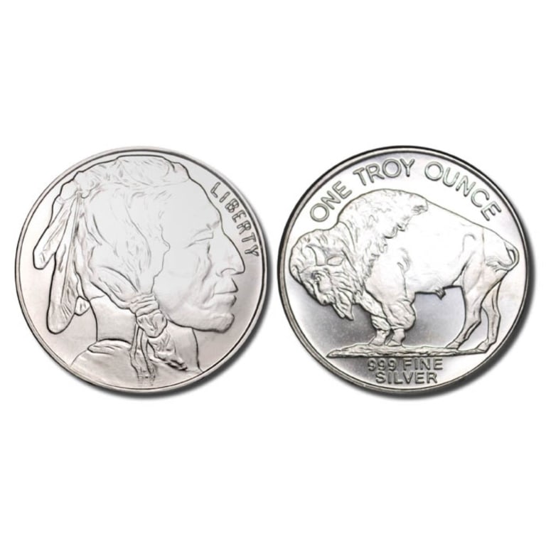 1 oz Silver Buffalo Design Bullion: All bids are a contract and an agreement to pay. Items are as shown in image.