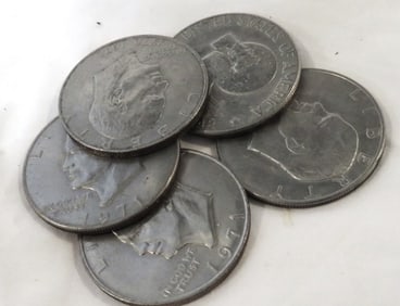 (5) Random Date Ike Dollars