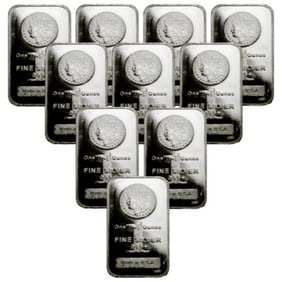 (10) 1 oz Morgan Design Silver Bars -