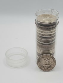 40 pcs. 90% Silver Washington Quarters in Roll