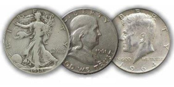 Ken-Walk-Frank- Half Dollar Trio -90% Silver
