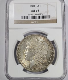 1881 P MS 64 NGC Morgan Dollar - Tougher Date