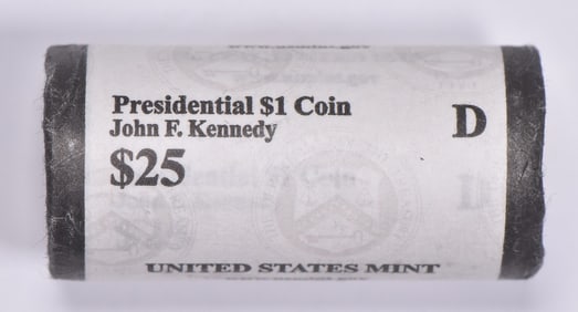 $25 Roll of Presidential Dollar Roll- JF. Kennedy