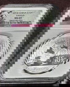 2014 MS 69 NGC - 10 Yuan Panda Silver Bullion