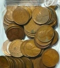 Bag of 100 pcs. Random Date Wheat Cents