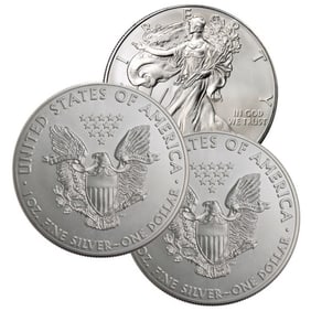 (3) US Silver Eagles Random Dates