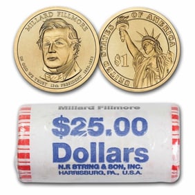 $25 Roll Presidential Dollars - Millard Fillmore