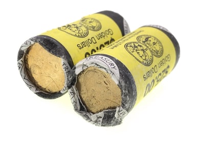 (2) $25 Rolls of Golden Dollars - US Mint Rolls