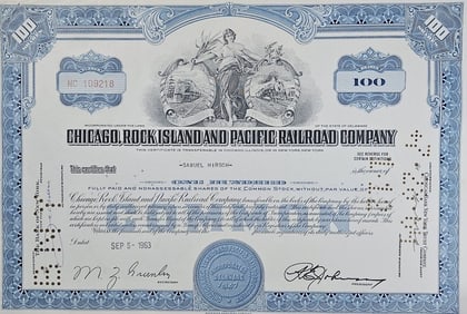 Chicago-Rock Island & Pacific Railroad Stock Cert.