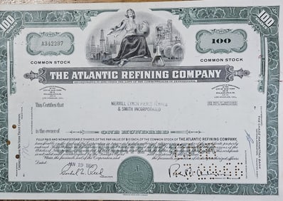 1966 Atlantic Refining Company Stock Certificate