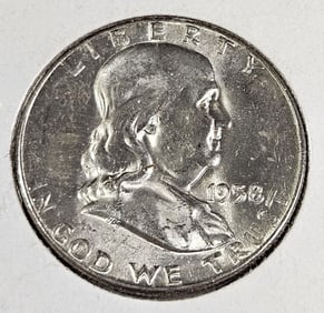 1958 BU Grade Franklin Half Dollar