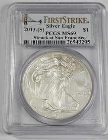 2013 S MS 69 PCGS US Silver Eagle