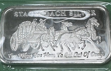 1 oz Silver Stagecoach Fractional Bar