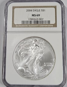 2004 MS 69 NGC US Silver Eagle