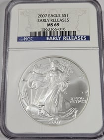 2007 ER- MS 69 NGC US Silver Eagle