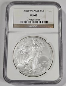 2008 W MS 69 NGC US Silver Eagle