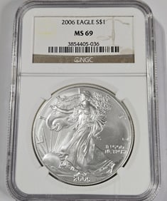 2006 MS 69 NGC US Silver Eagle